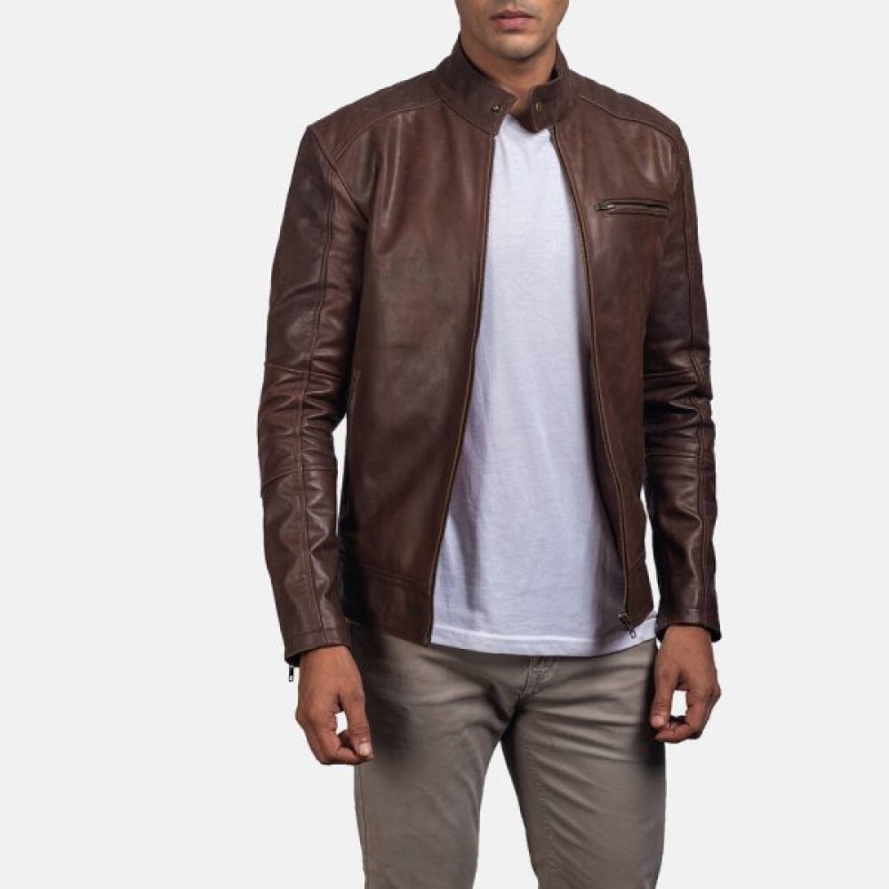 Biker Brown Leather Jacket